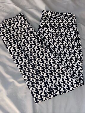 Adrianna Papell Women’s 6 Black and White Geometric Print Work Dress Pant Capris